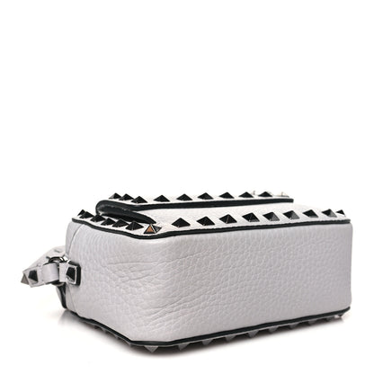 Valentino Garavani Grained Calfskin Small Rockstud Flap Pocket Camera Crossbody Bag Pastel Grey 4 of 10