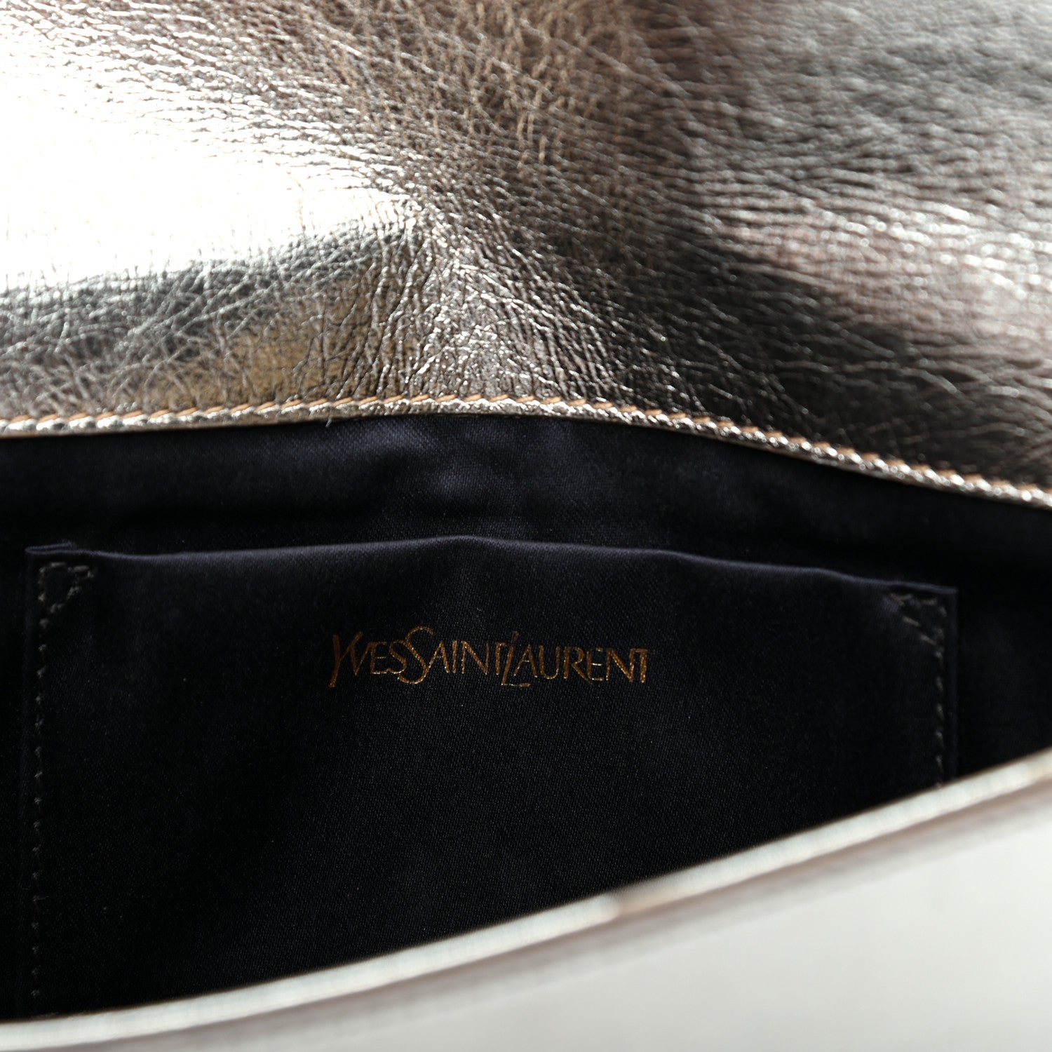 Saint Laurent Metallic Textured Calfskin Monogram Small Belle De Jour Clutch Gold 5 of 7