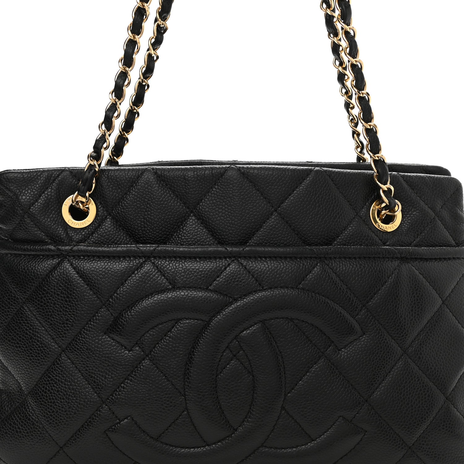 Chanel Caviar Quilted CC Timeless Soft Tote Black 8 of 11