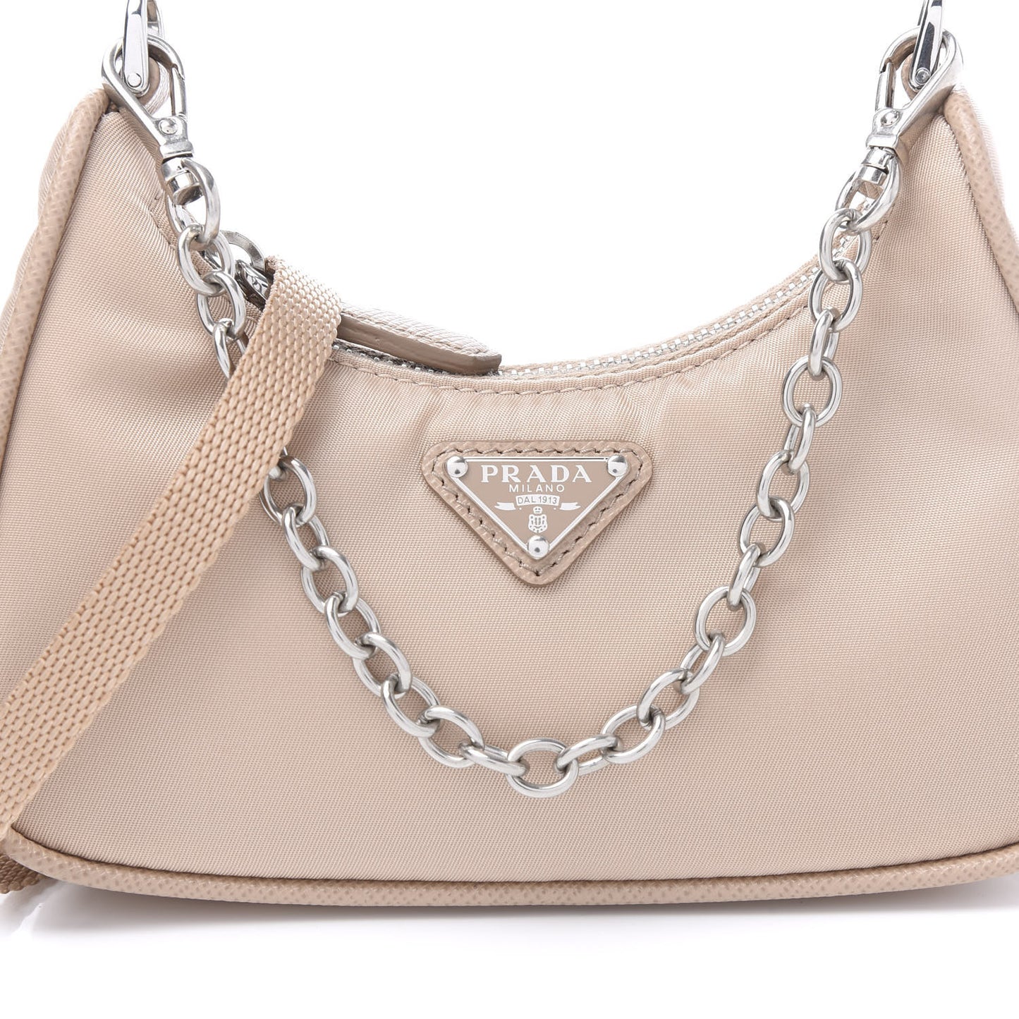 Tessuto Nylon Saffiano Mini Re-Edition 2000 Shoulder Bag Cammeo
