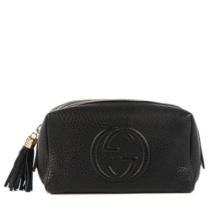 Gucci Pebbled Calfskin Soho Medium Cosmetic Case Black 1 of 7