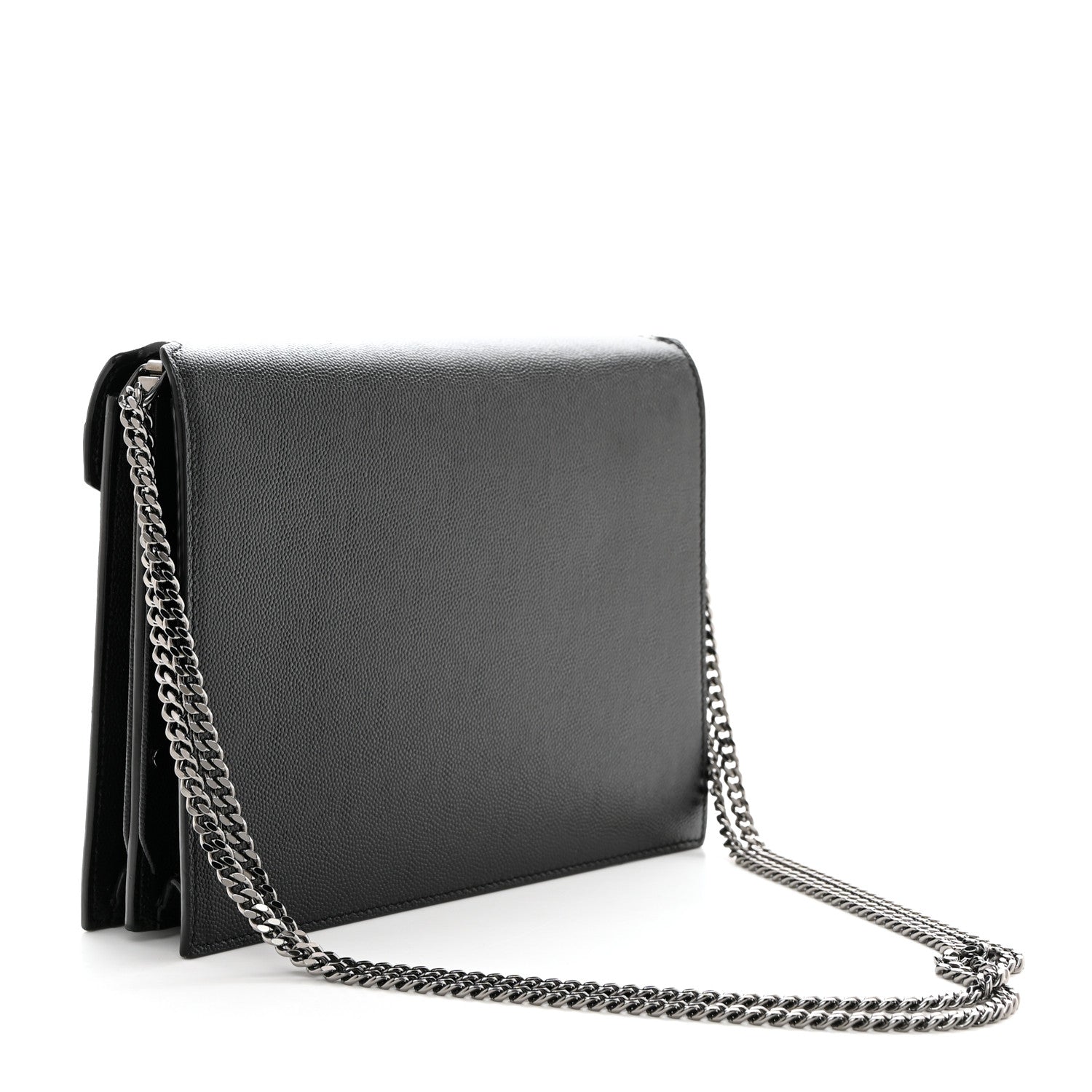 Saint Laurent Grain De Poudre Monogram Cassandra Clasp Bag Black 2 of 10