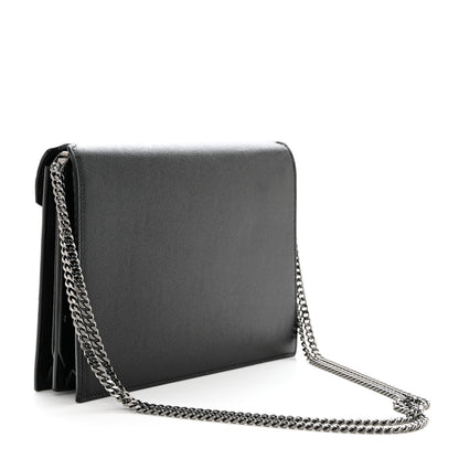 Saint Laurent Grain De Poudre Monogram Cassandra Clasp Bag Black 2 of 10
