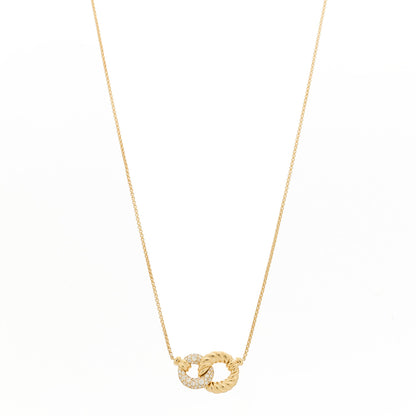 David Yurman 18K Yellow Gold Diamond Pave Extra-Small Belmont Pendant Necklace 1 of 6