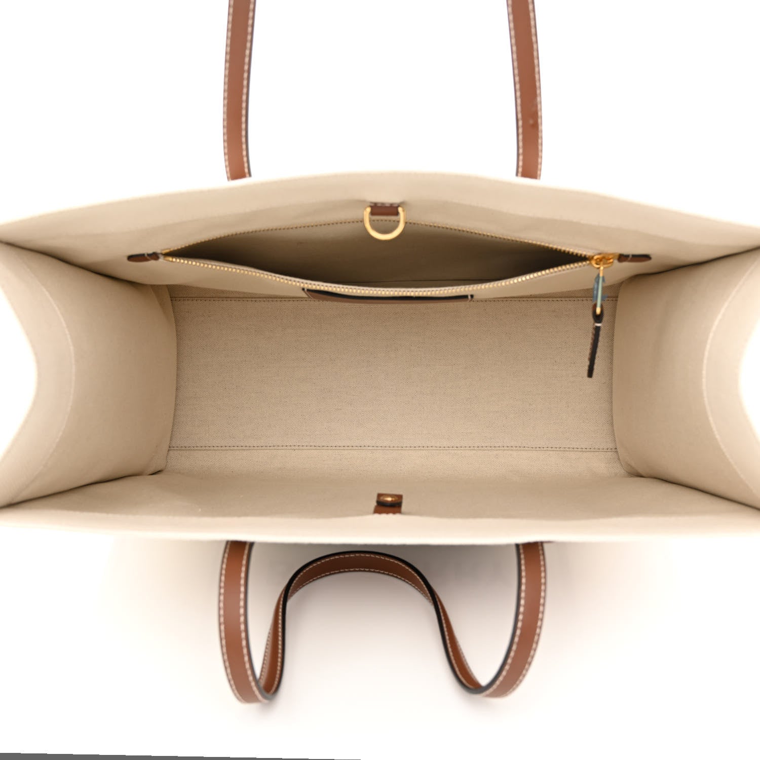 Burberry Canvas Smooth Calfskin Medium Two Tone Freya Tote Brown 5 of 10