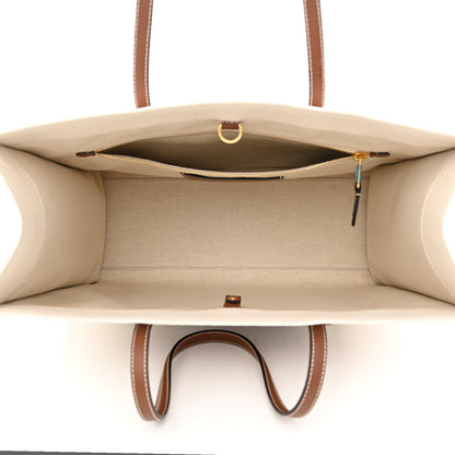 Burberry Canvas Smooth Calfskin Medium Two Tone Freya Tote Brown 5 of 10