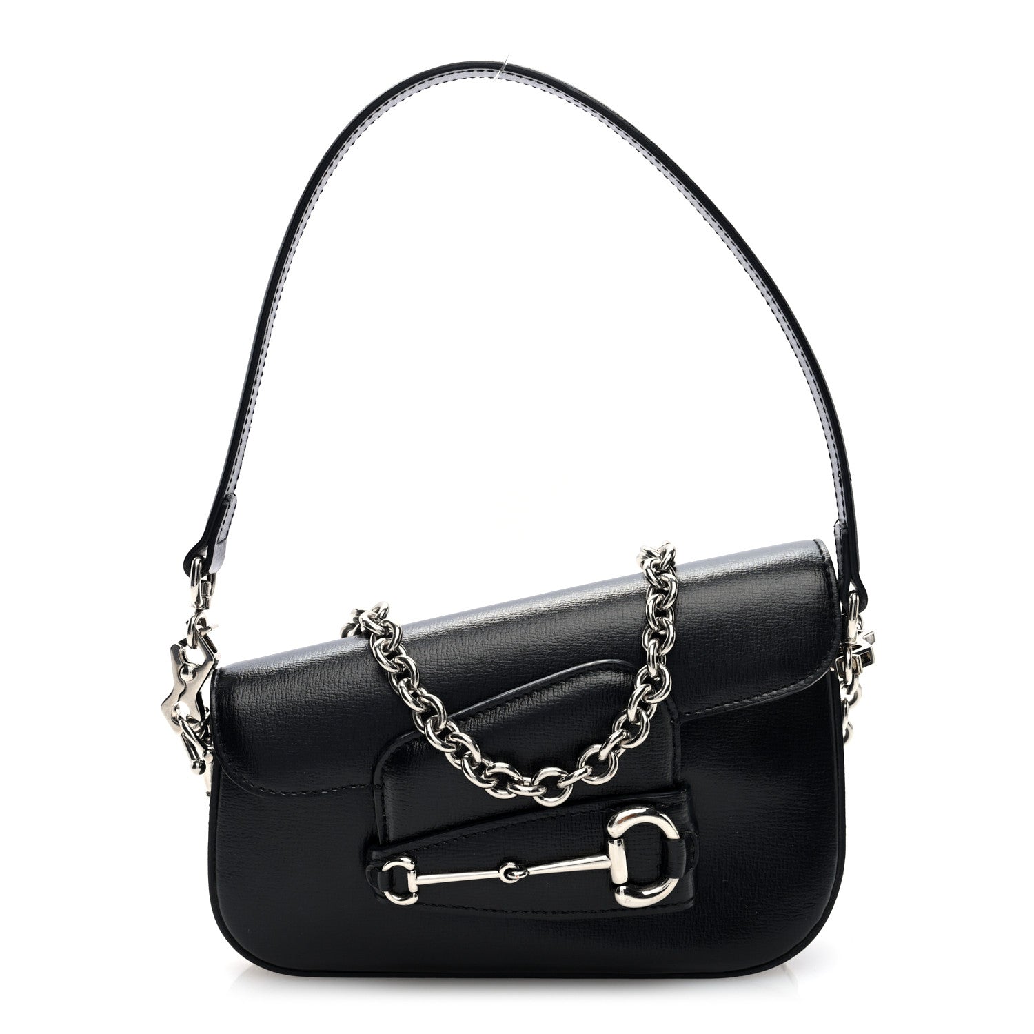 Gucci Demetra Mini Horsebit 1955 Asymmetric Shoulder Bag Black 1 of 9