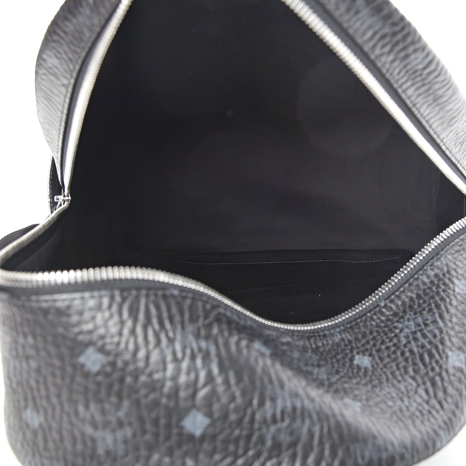 MCM Metallic Visetos Striped Medium Stark Backpack Silver Black 4 of 9