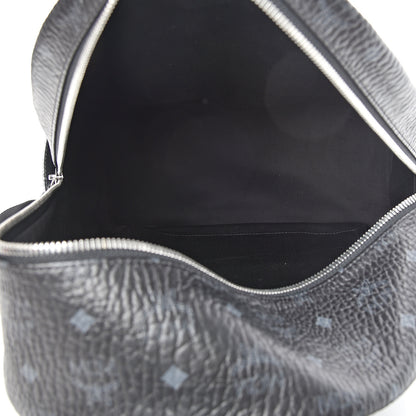 MCM Metallic Visetos Striped Medium Stark Backpack Silver Black 4 of 9