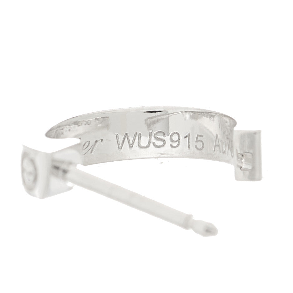 18K White Gold Small LOVE Hoop Earrings