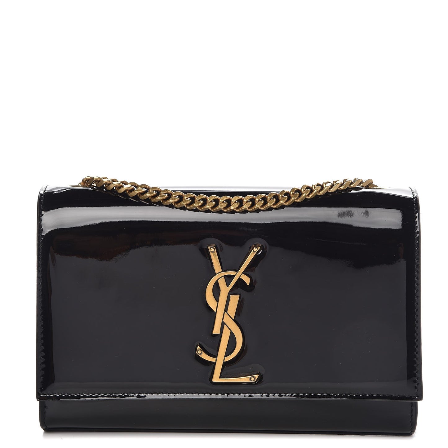 Patent Small Monogram Kate Satchel Black