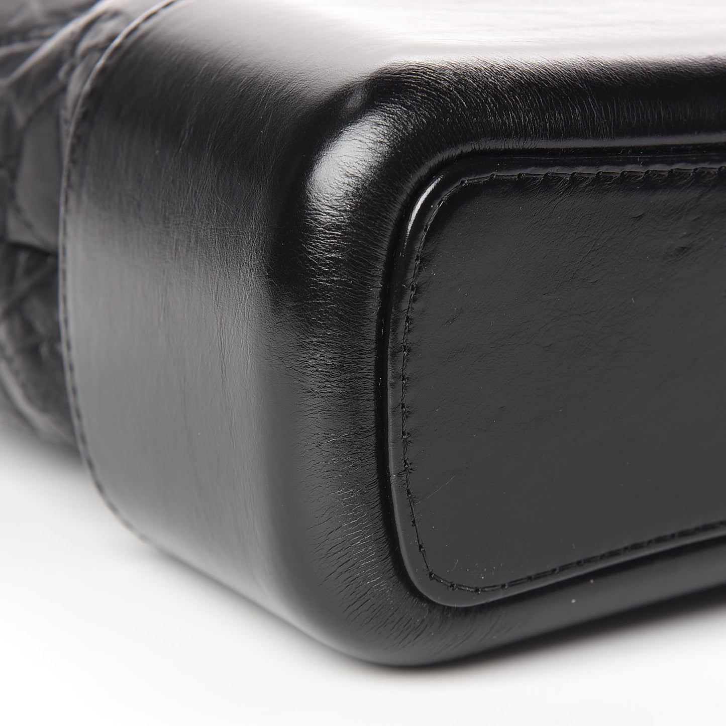 Aged Calfskin Quilted Medium Gabrielle Hobo Black