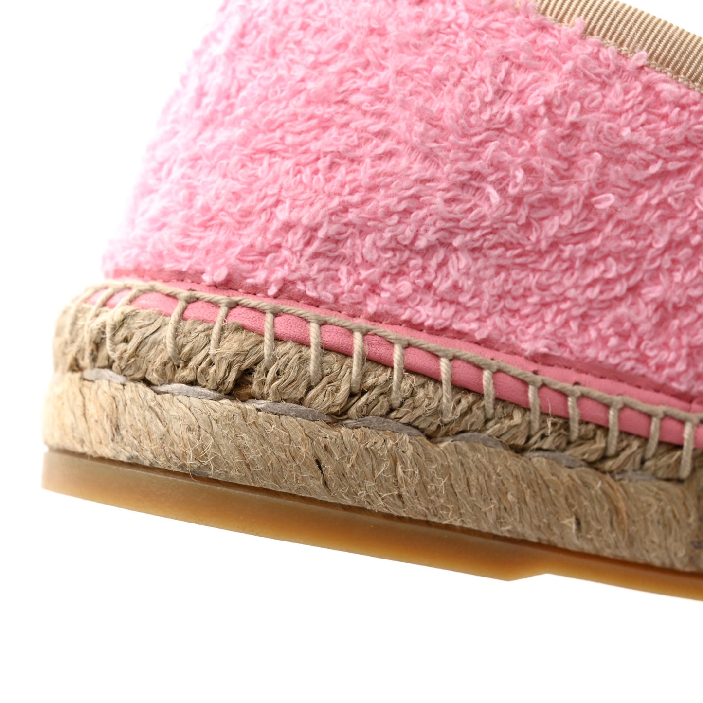 Terry Cloth Interlocking G Espadrilles 37 Pink Dusty White Beige
