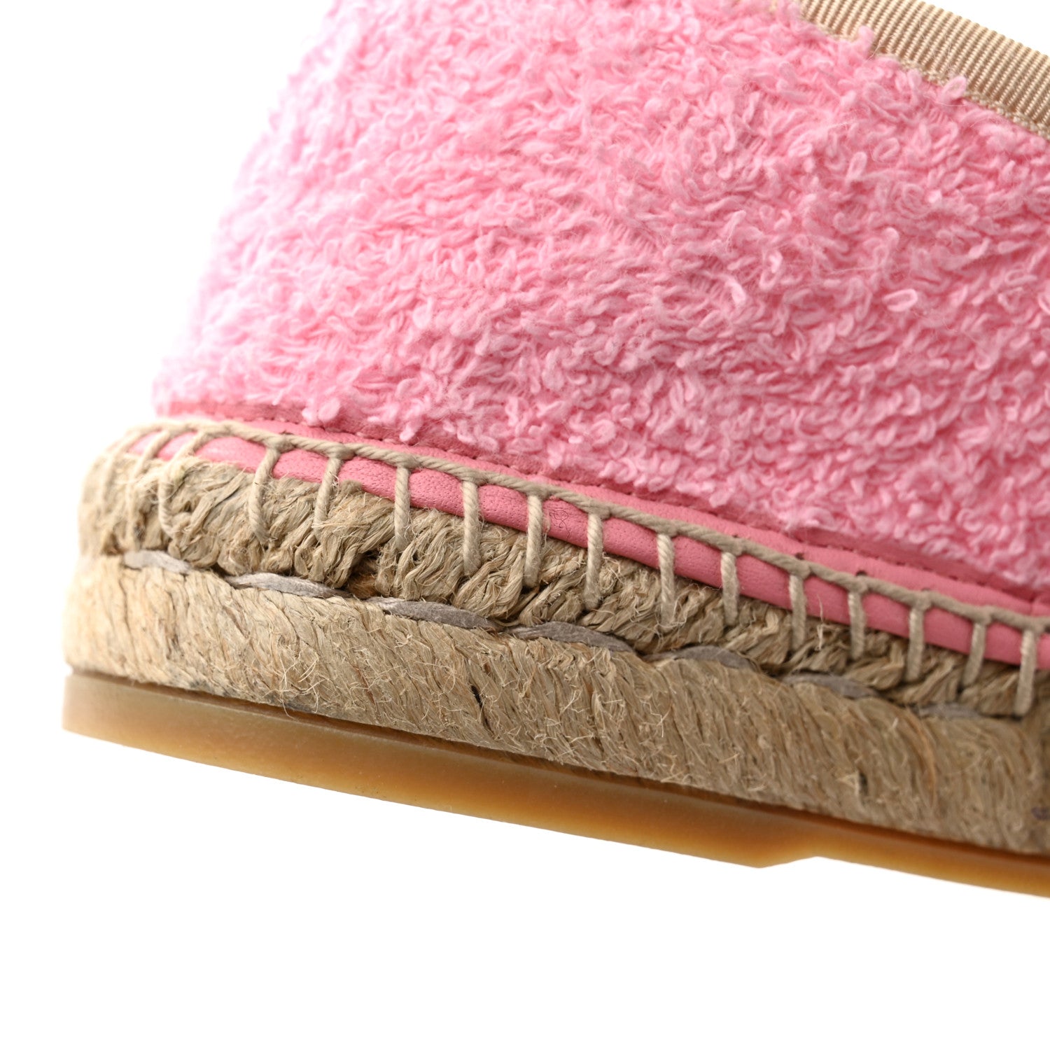 Gucci Terry Cloth Interlocking G Espadrilles 37 Pink Dusty White Beige 11 of 12