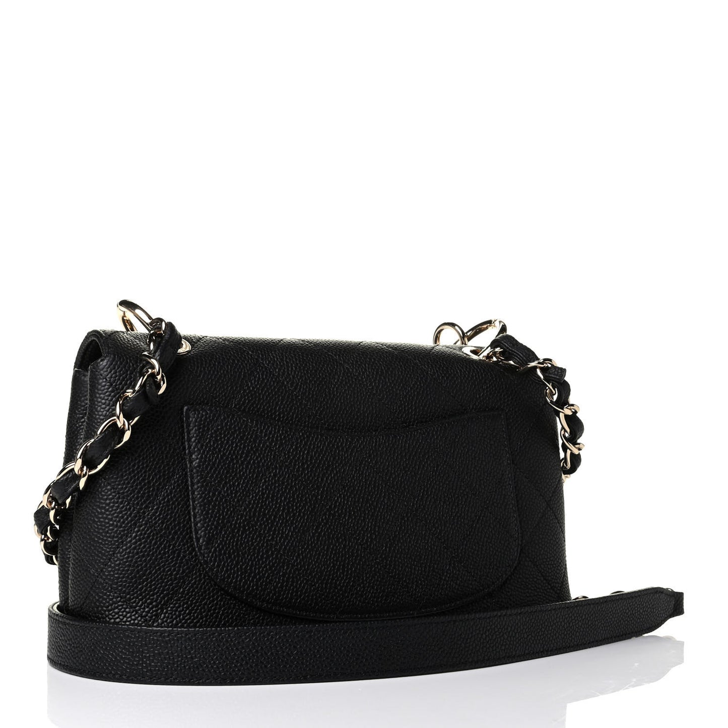 Caviar Quilted Small City Walk Flap Black