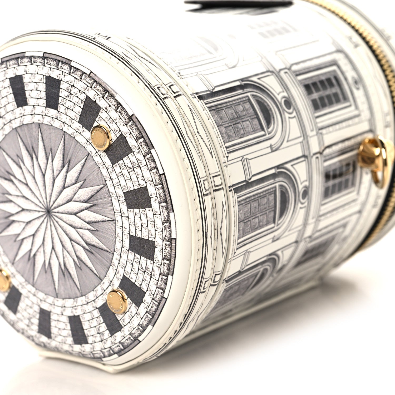 Louis Vuitton X FORNASETTI Calfskin Architettura Cannes Black White 9 of 10