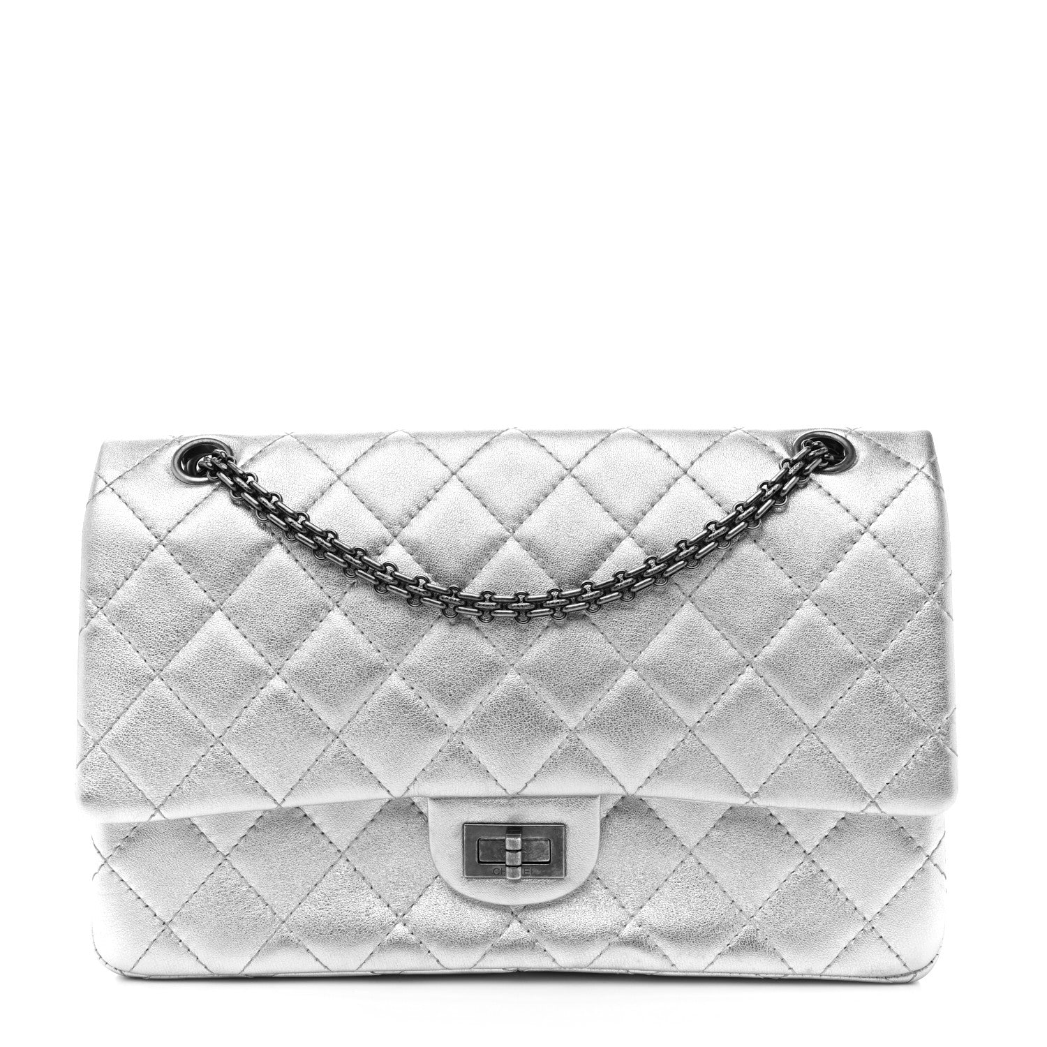 Chanel Metallic Lambskin Quilted 2.55 Reissue 226 Flap Silver 1 of 10