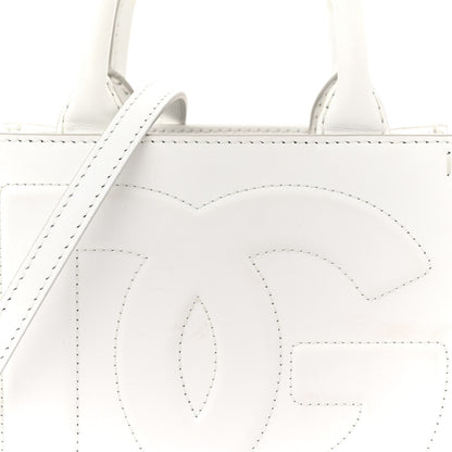 Dolce & Gabbana Vitello Mini DG Logo Shoppting Tote Optic White 7 of 13