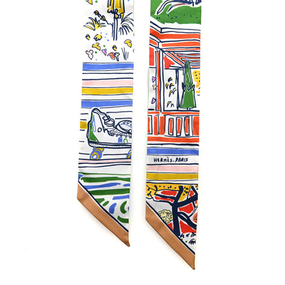Hermes Silk Rayures D'ete Twilly Vert Bleu Multicolor 2 of 4