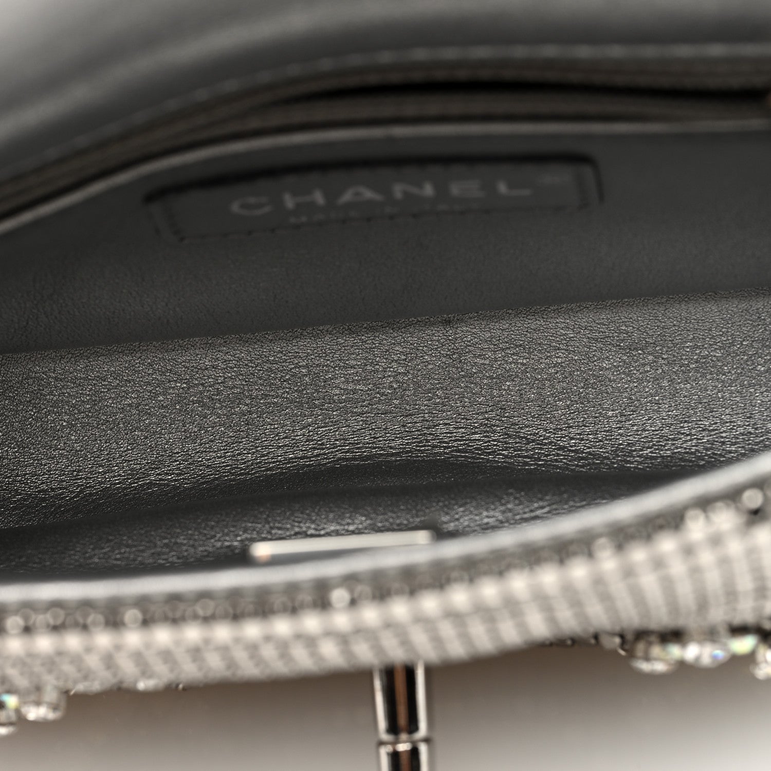 Chanel Chain Mail Crystal Quilted Mini Flap Argent 5 of 10