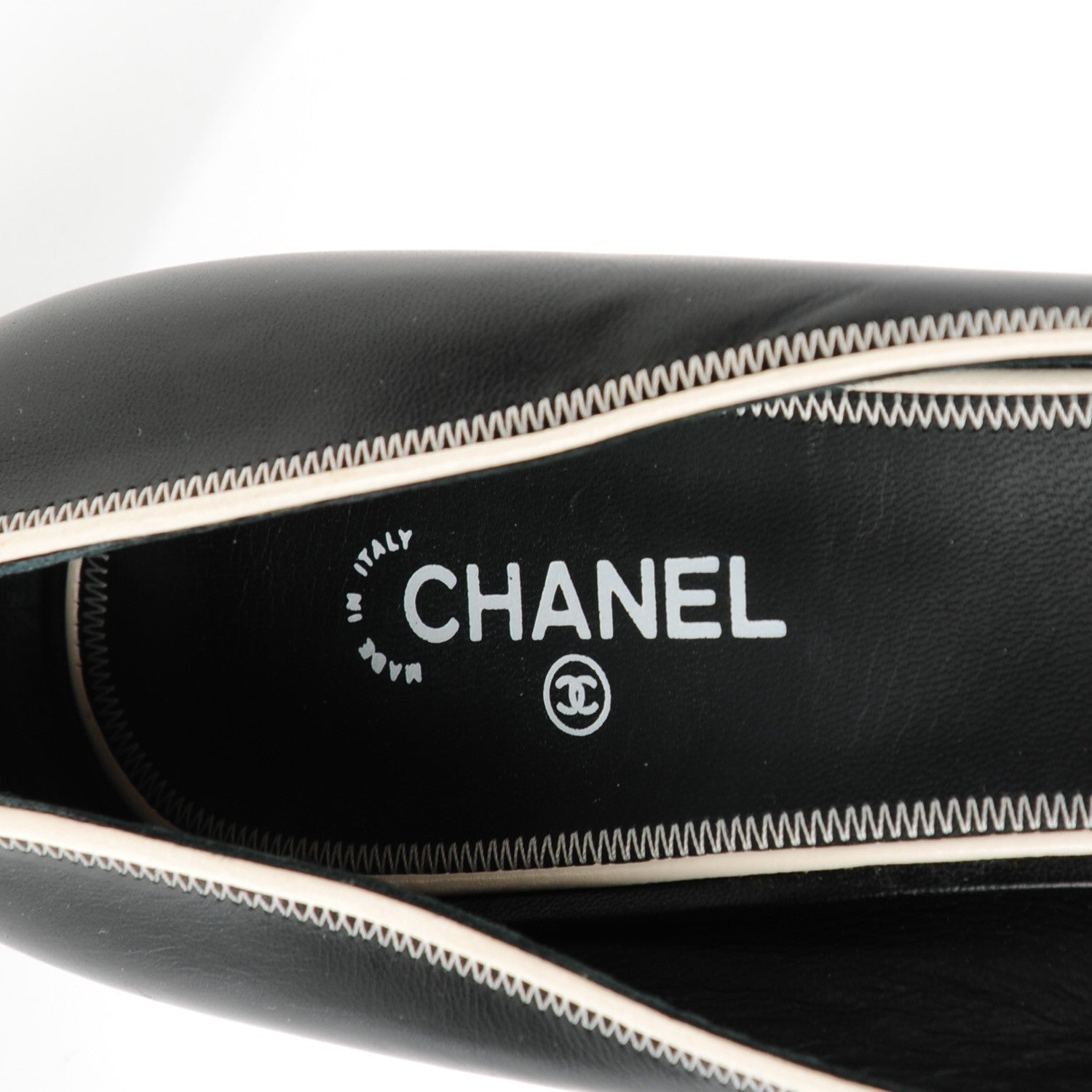 Chanel Lambskin CC Cap Toe Pumps 42 Black White 8 of 10
