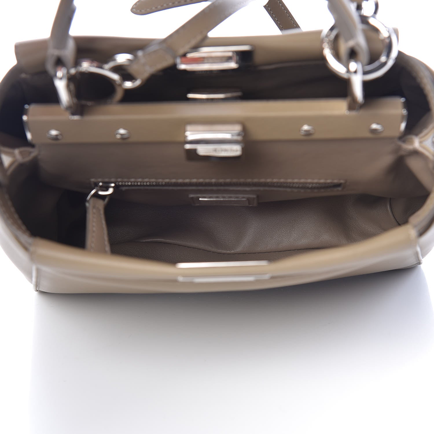 Fendi Nappa Mini Peekaboo Iconic Satchel Tortora 5 of 10