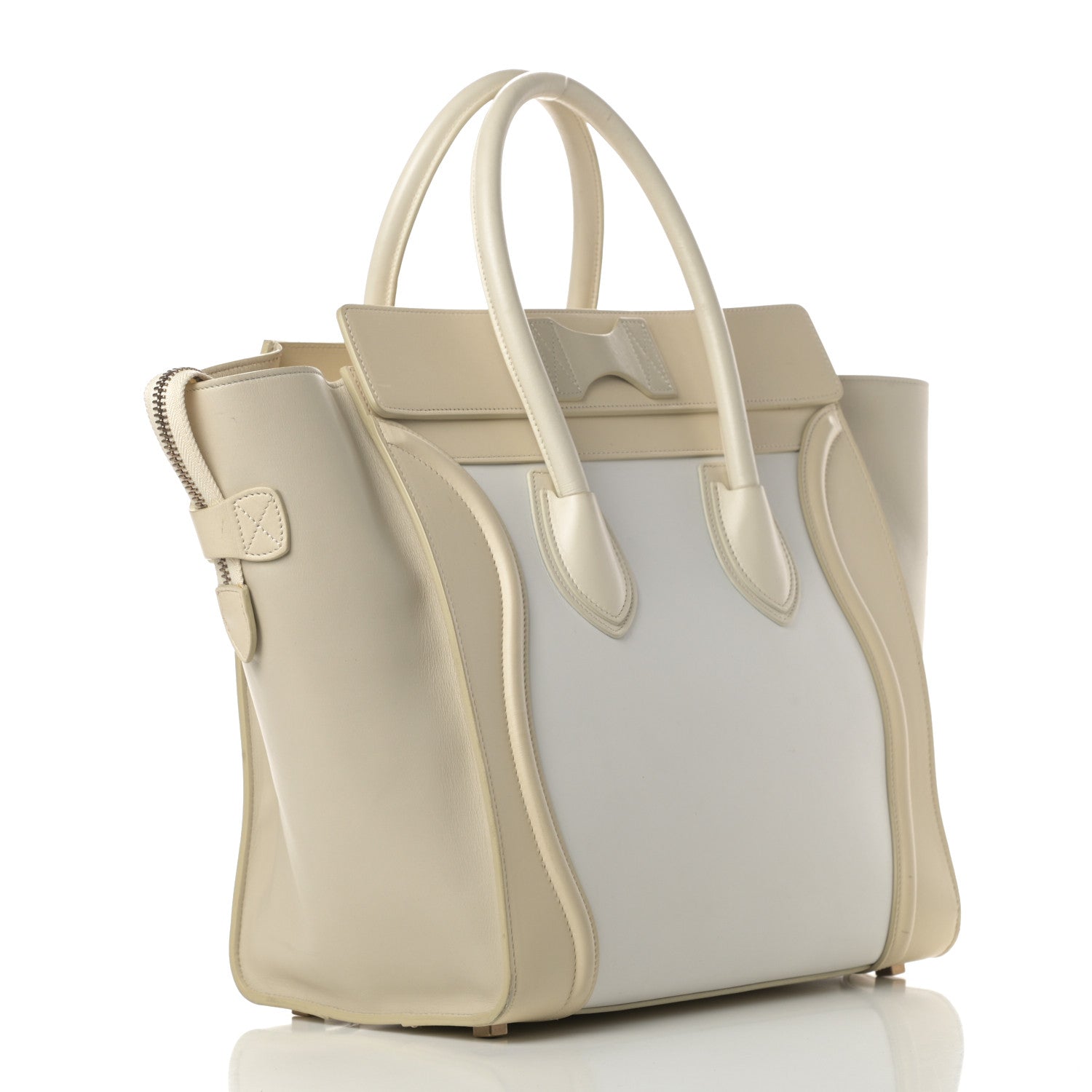 Celine Smooth Calfskin Mini Tri-Color Luggage White 3 of 17