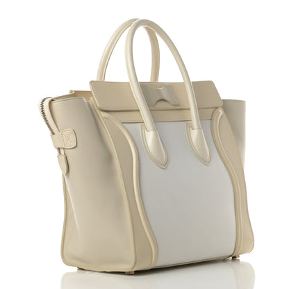 Celine Smooth Calfskin Mini Tri-Color Luggage White 3 of 17