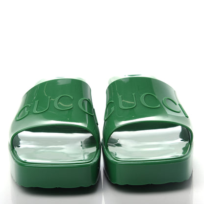 Gucci Rubber Gucci Logo Womens Platform 20/60mm Slide Sandals 37 New Shamarock 5 of 11