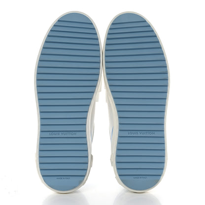 Louis Vuitton Calfskin Time Out Bow Sneakers 37.5 Blue 6 of 11