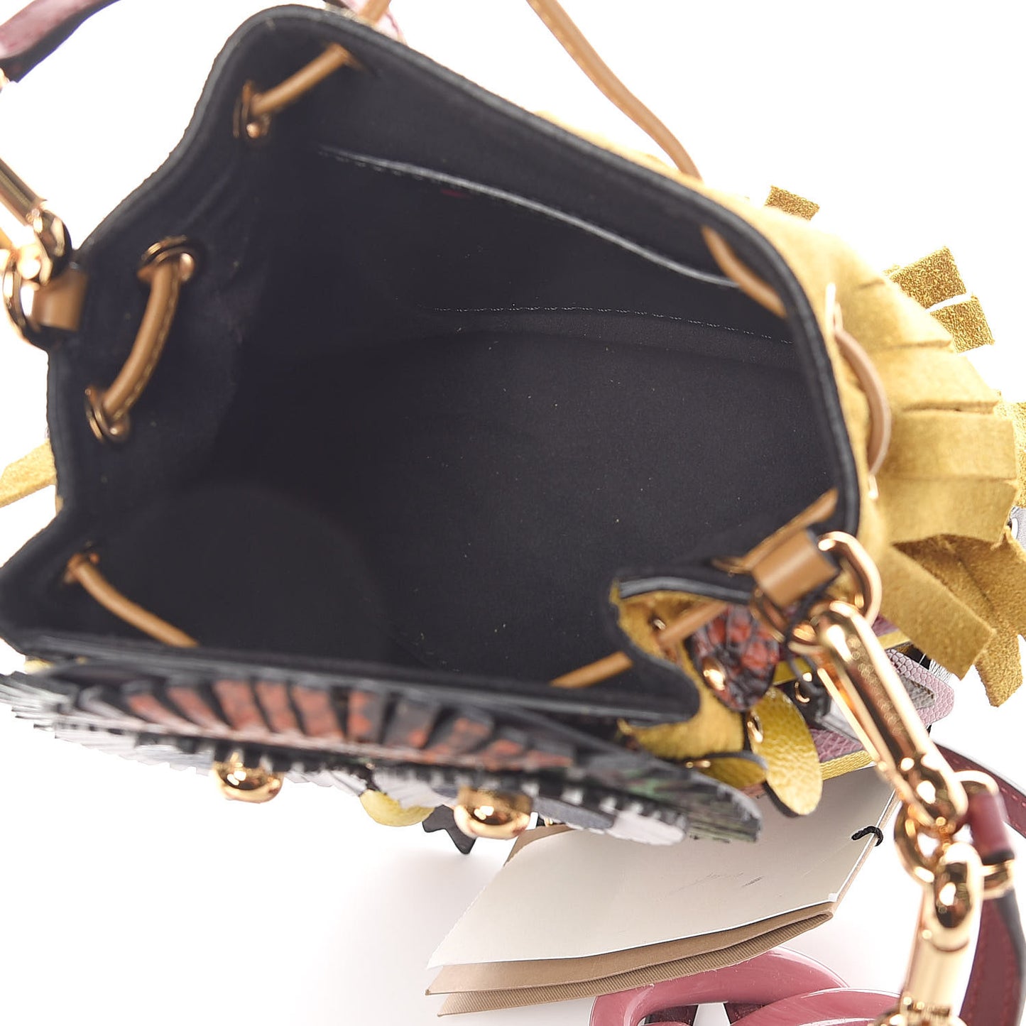 Suede Calfskin Watersnake The Owl Crossbody Bag Pale Apricot