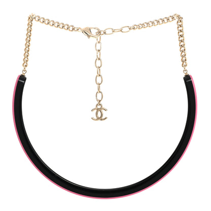Chanel Resin Logo Choker Pink Black 3 of 6