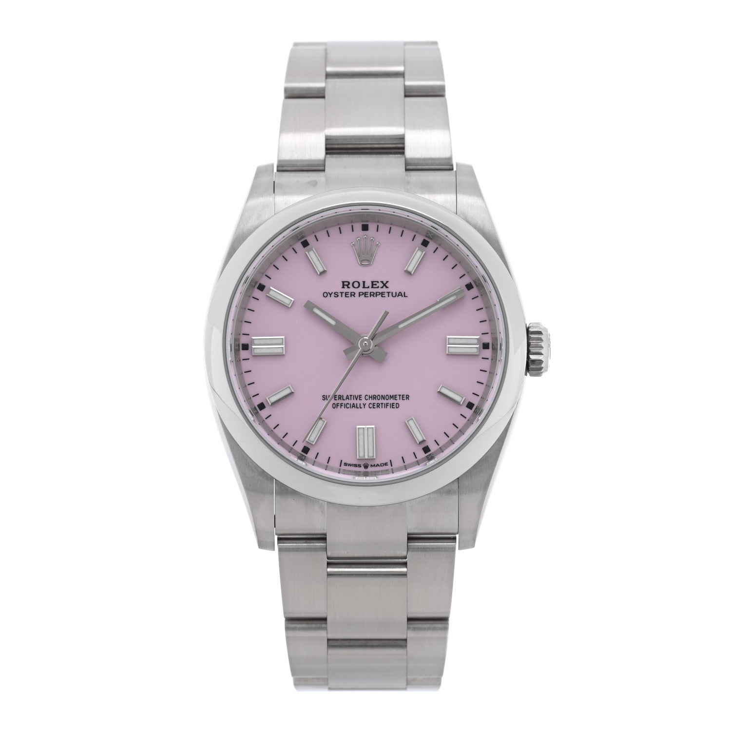 Rolex Stainless Steel 36mm Oyster Perpetual Watch Candy Pink 126000 1 of 5
