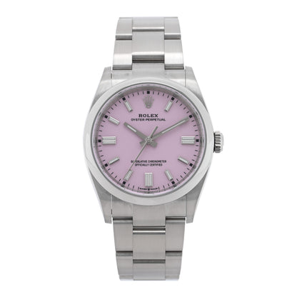Rolex Stainless Steel 36mm Oyster Perpetual Watch Candy Pink 126000 1 of 5