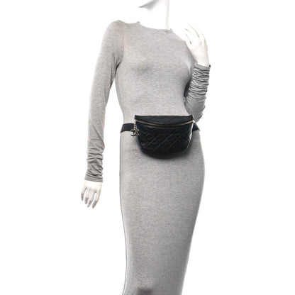 Chanel Grained Calfskin Quilted Waist Belt Bag Black 2 of 10