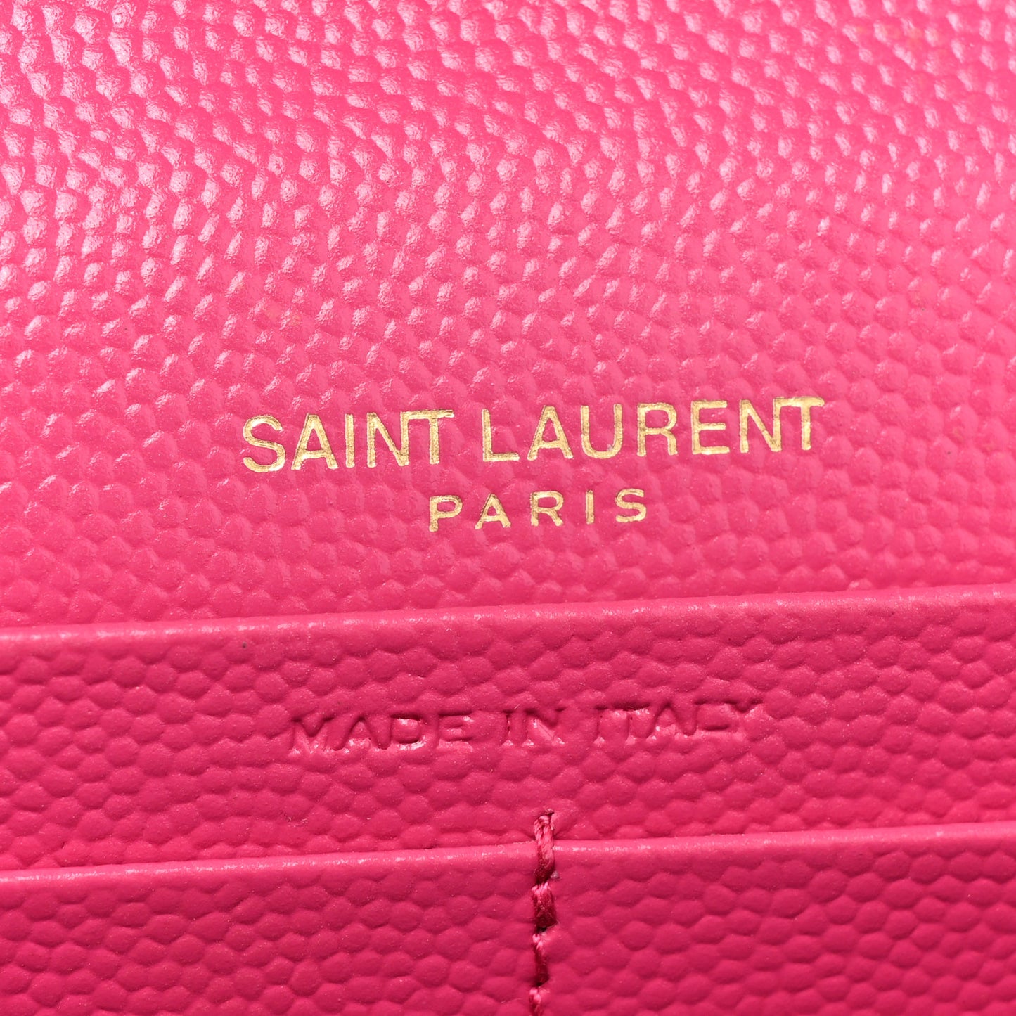 Grain De Poudre Matelasse Chevron Cassandre Chain Wallet Lipstick Fuschia