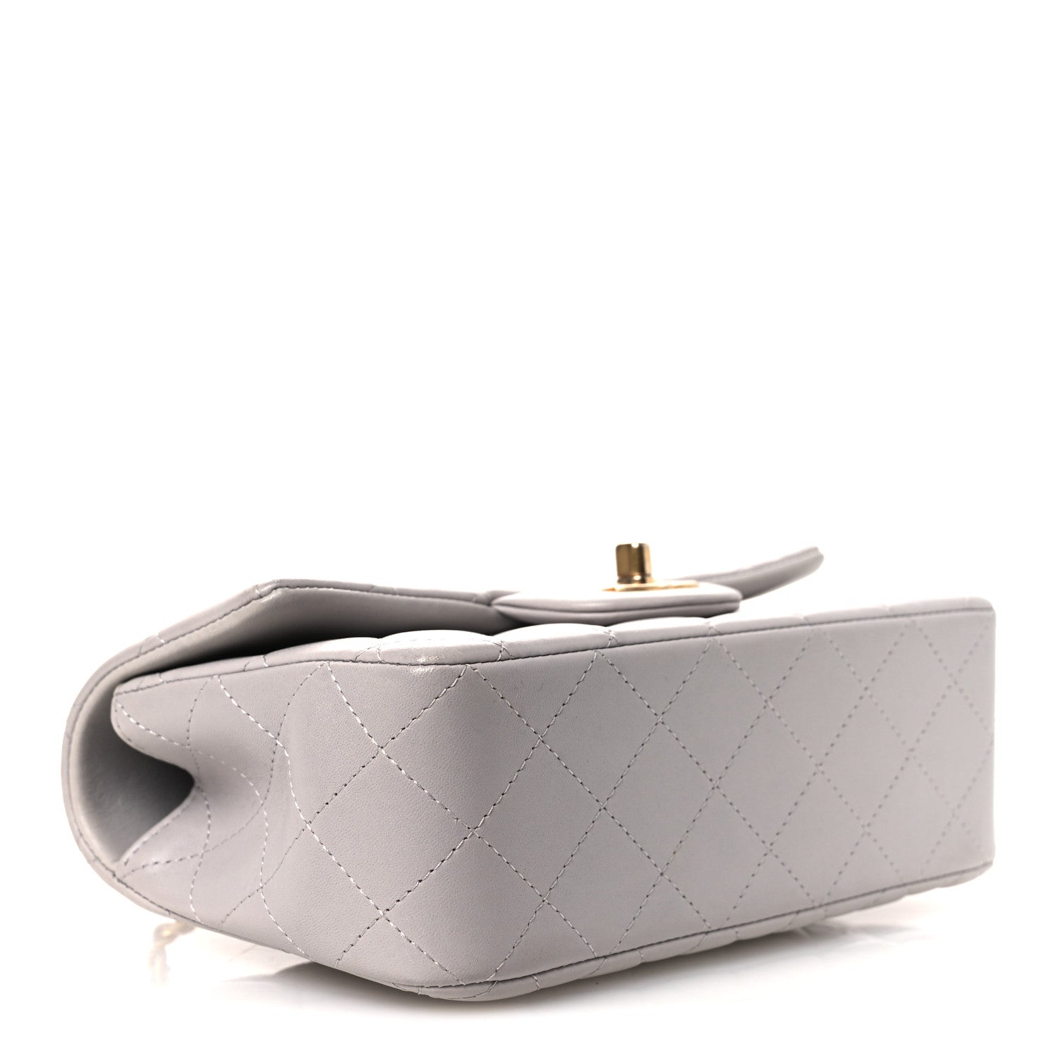 Chanel Lambskin Quilted Mini Top Handle Rectangular Flap Grey 4 of 11