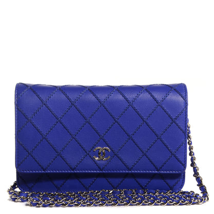 Chanel Calfskin Quilted Fancy CC Wallet On Chain WOC Blue 1 of 11