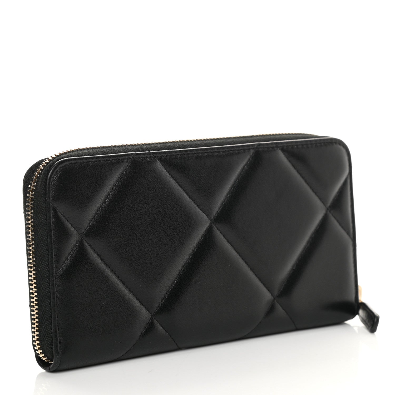 Chanel Lambskin Quilted 19 Zipped Wallet Black 3 of 9