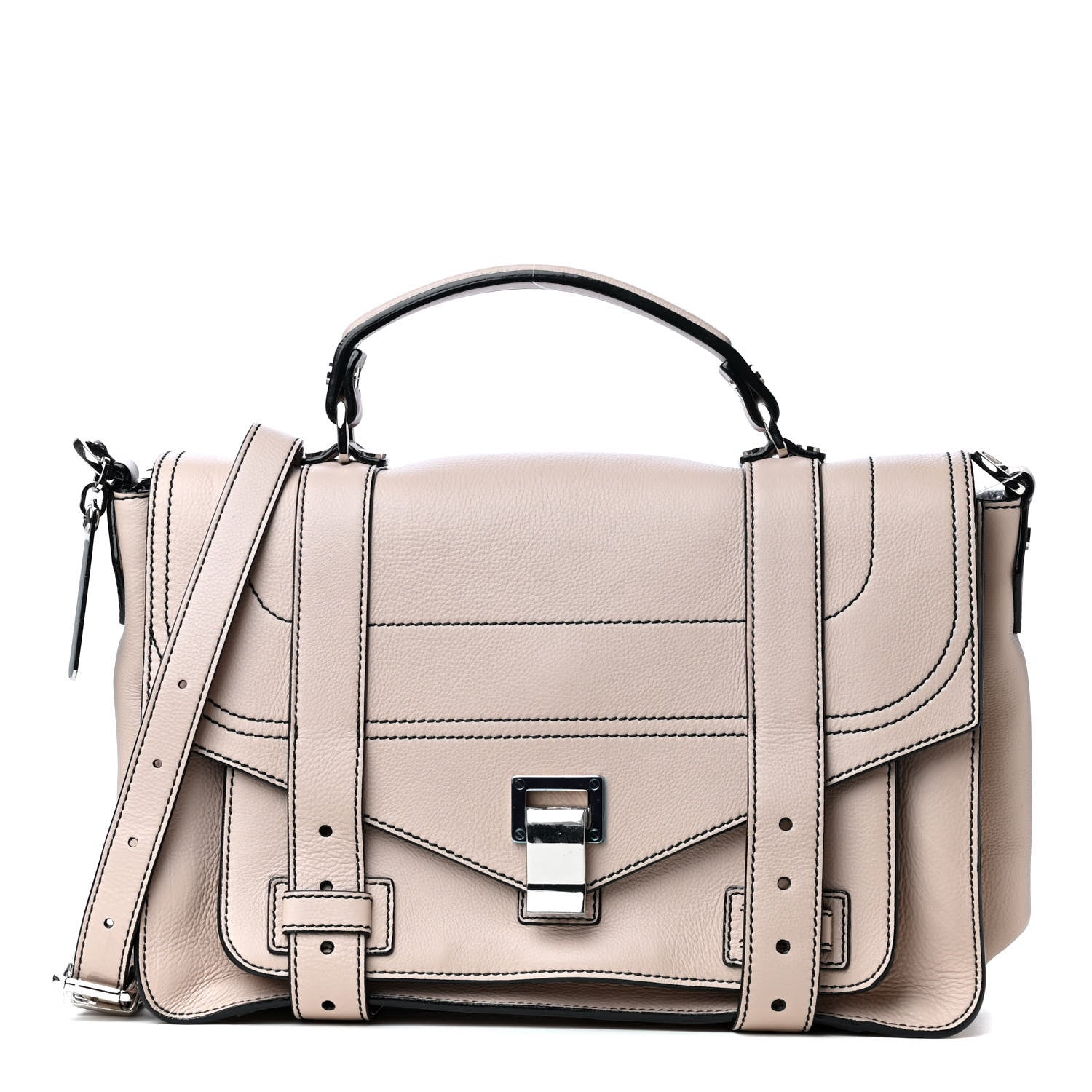Proenza Schouler Grained Calfskin Medium Contrast Stitch PS1 Satchel Sand 1 of 4