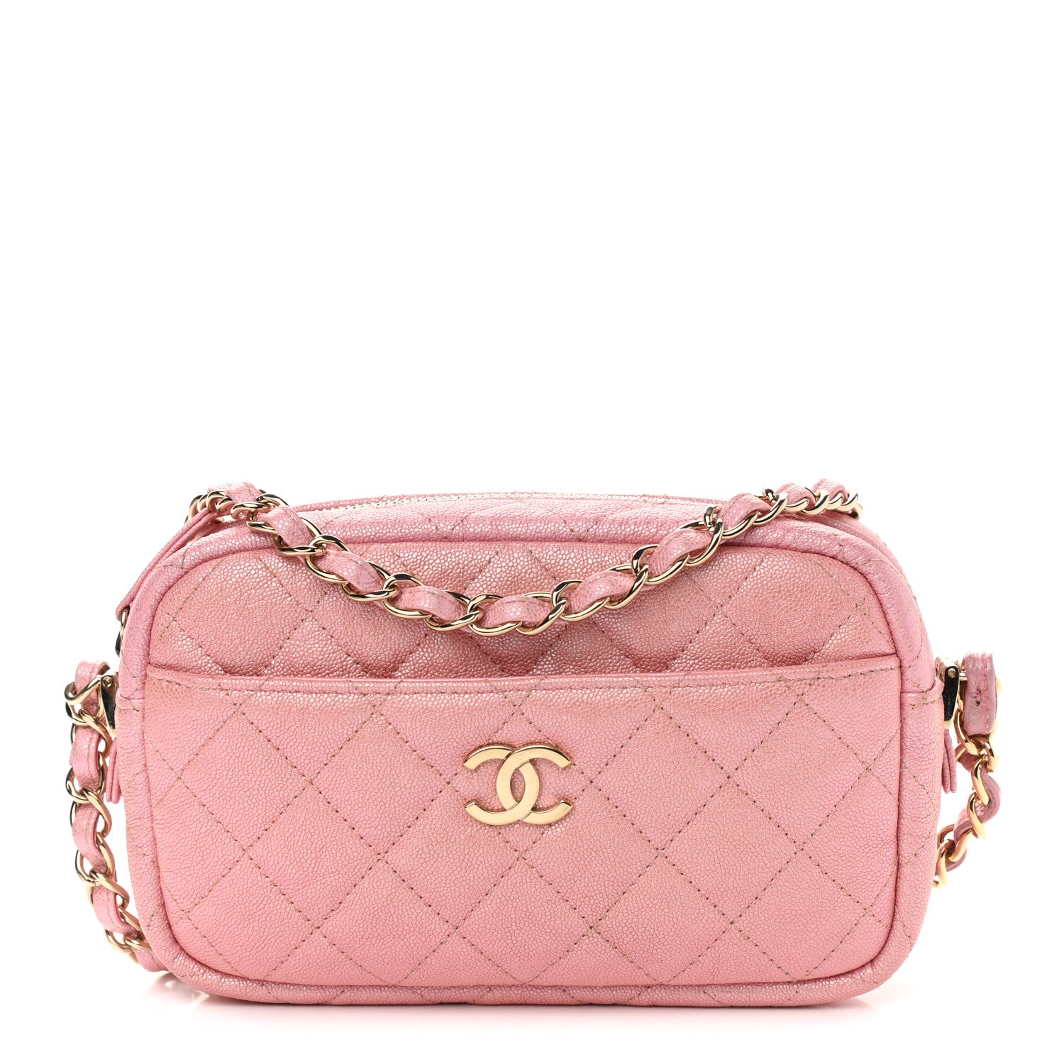 Chanel Iridescent Caviar Quilted Small Timeless Camera Case Pink 1 of 9