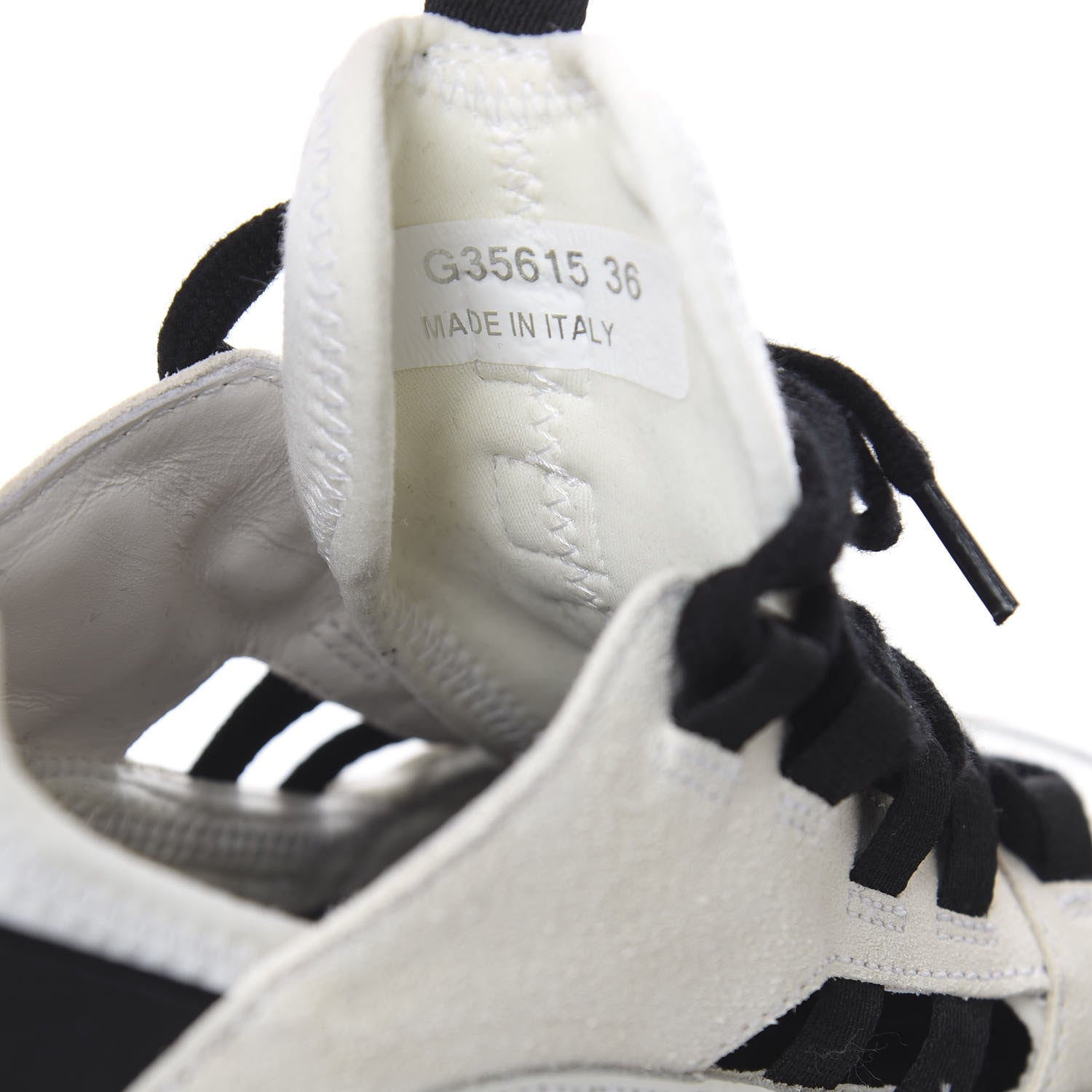 Chanel Fabric Calfskin Suede CC Sneakers 36 White Black 8 of 11