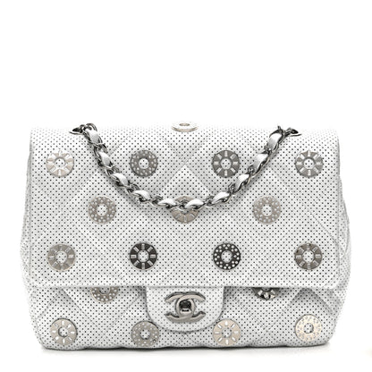 Chanel Perforated Metallic Lambskin Small CC Medals Flap Silver 1 of 10