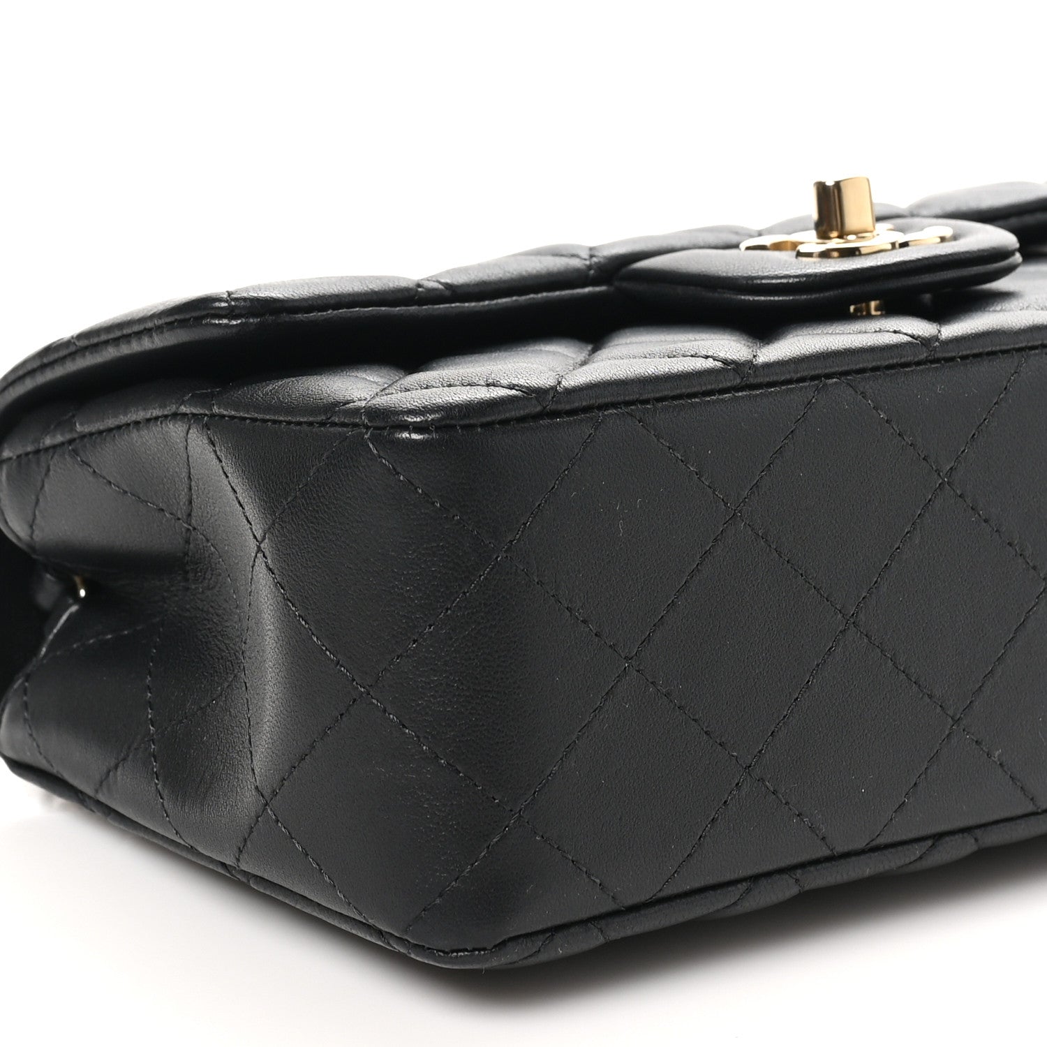 Chanel Lambskin Quilted Mini Rectangular Flap Black 9 of 10