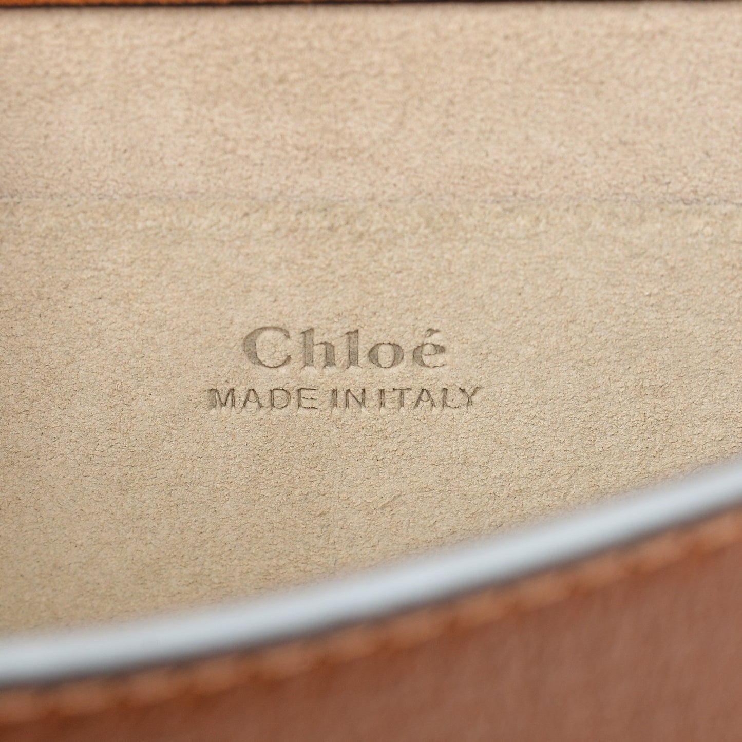 Calfskin Suede Small Nile Bracelet Bag Caramel