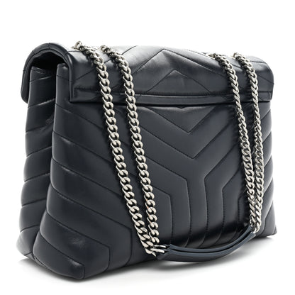 Saint Laurent Calfskin Y Quilted Monogram Medium Loulou Chain Satchel Medium Blue 3 of 20