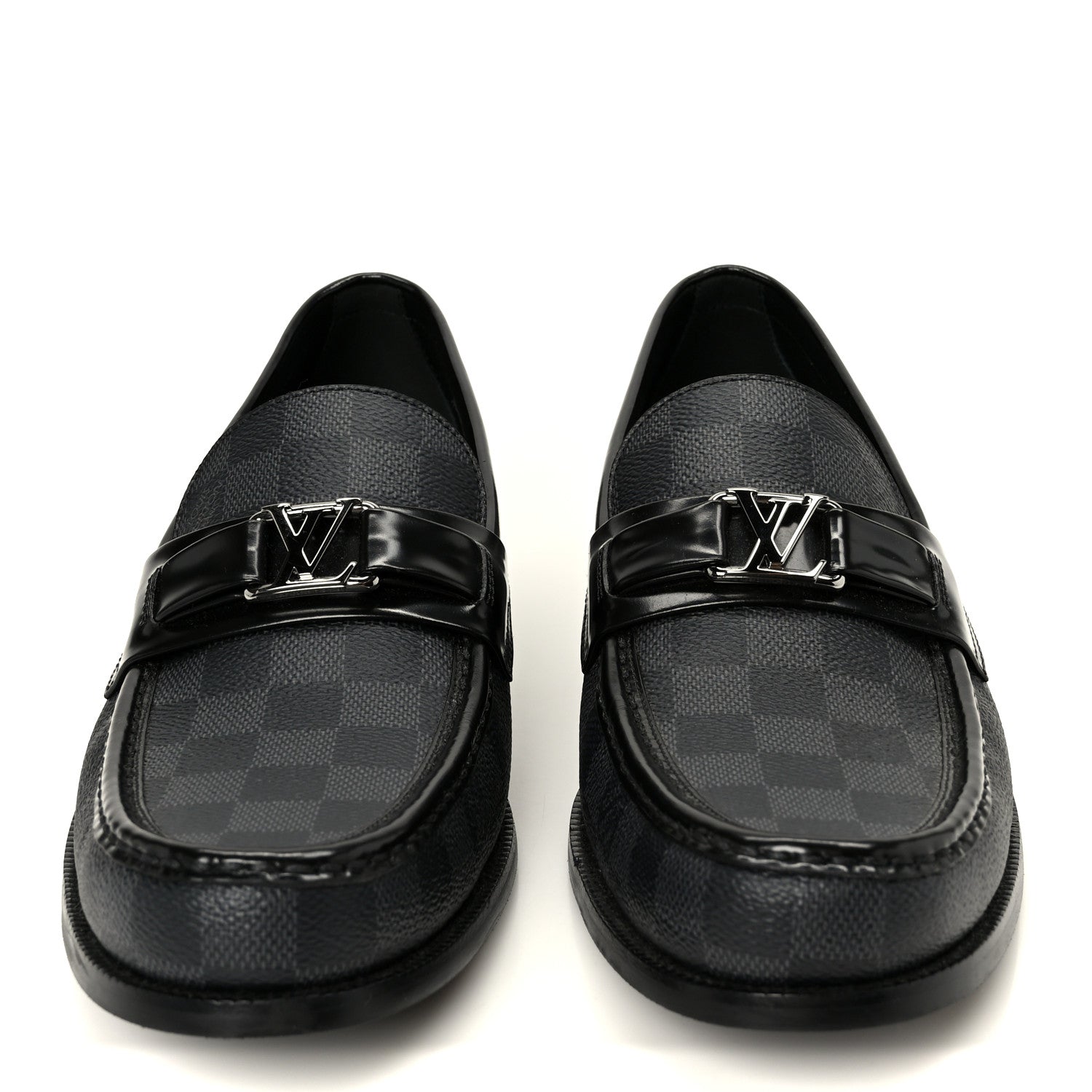 Louis Vuitton Damier Graphite Calfskin Mens Major Loafers 8.5 3 of 9