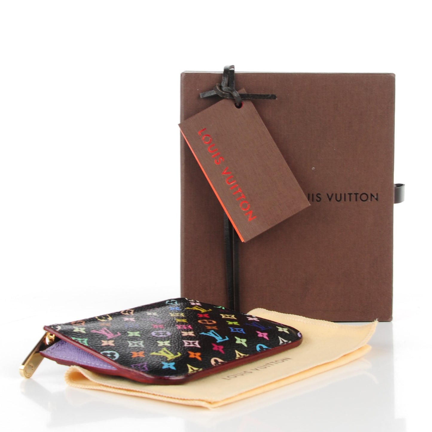 Monogram Multicolor Key Pouch Black Violet