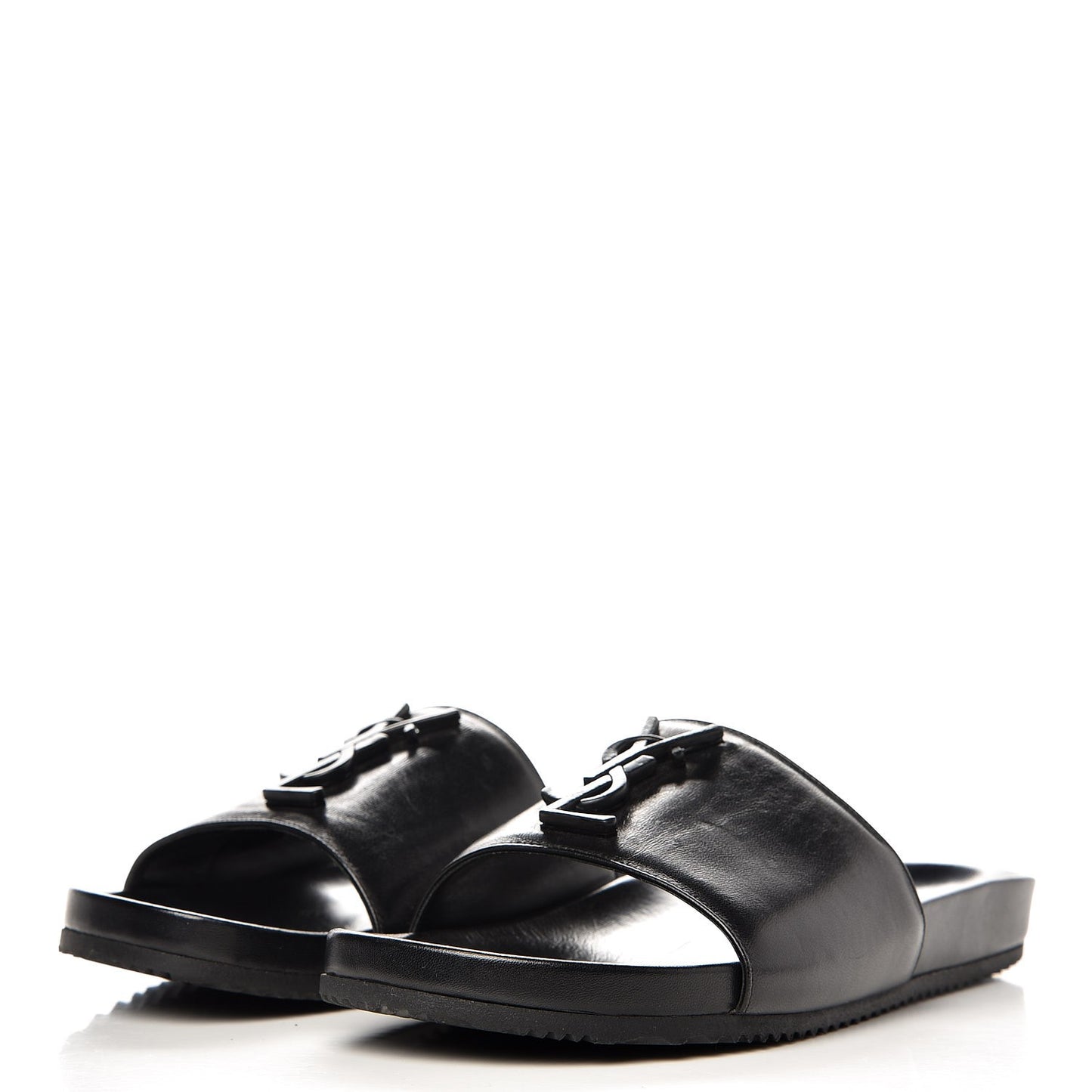 Lambskin Joan Slide Sandals 39.5 Black