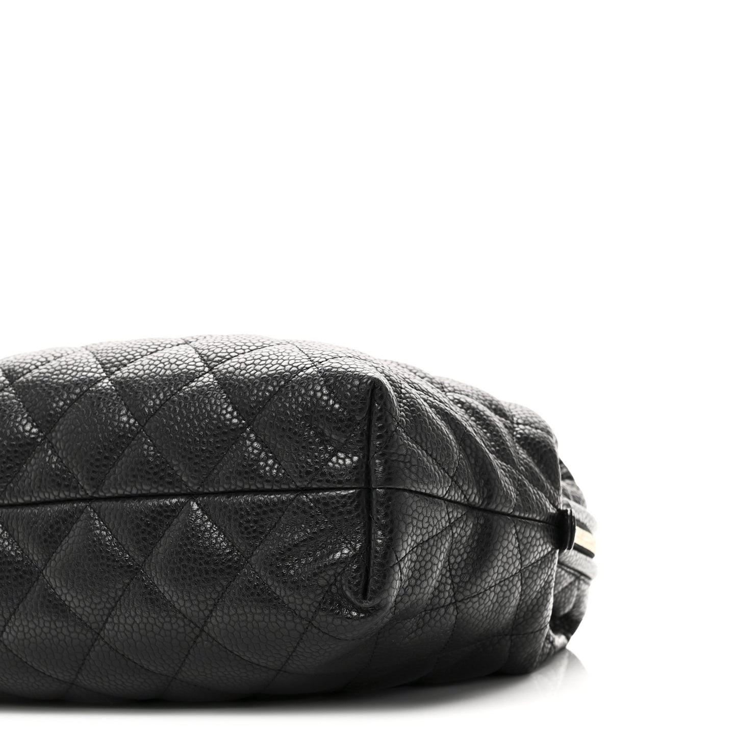 Shiny Caviar Quilted Large Bowling Bag Black Black